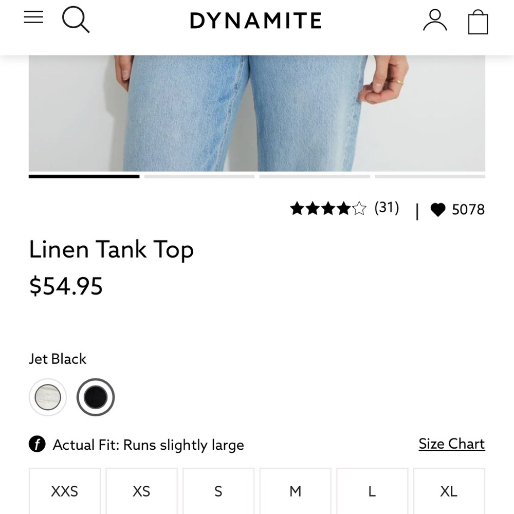 Dynamite Black Linen sleeveless top